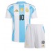 Fotbalové Dres Argentina Lionel Messi #10 Dětské Domácí Copa America 2024 Krátký Rukáv (+ trenýrky)